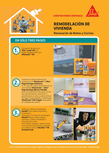 SIKA Combo Renovación de baños y cocinas con cerámicos