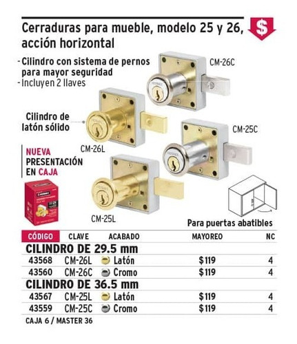 TRUPER CERRADURA 36 mm