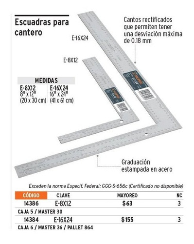TRUPER ESCUADRA 16X24