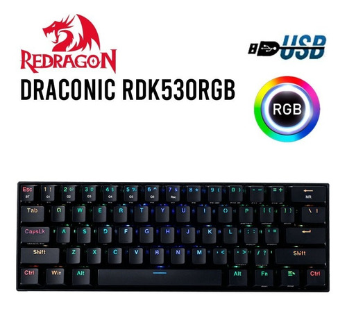REDRAGON Teclado Gamer Redragon Draconic Rdk530rgb