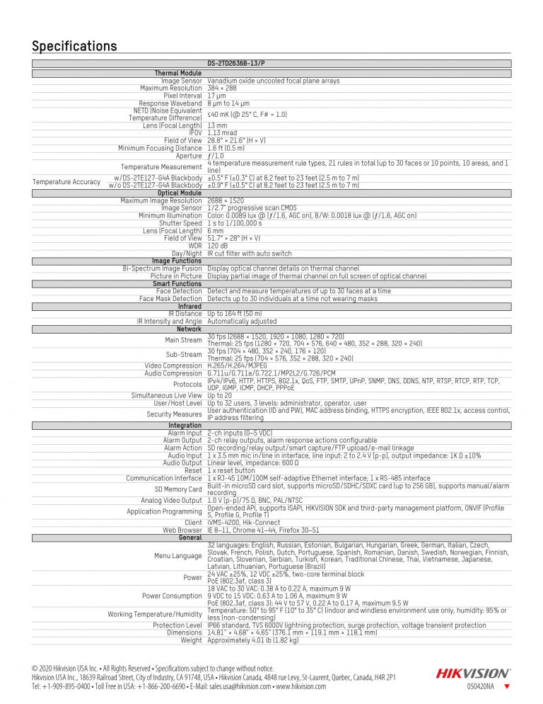 HIKVISION DS-2TD2636B-13/P